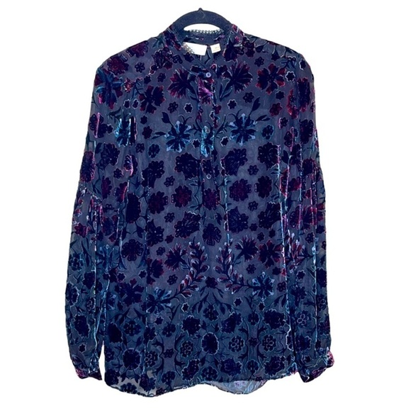 CARLISLE NY Floral Burnout Blouse - Picture 1 of 6